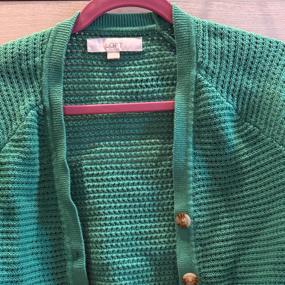LOFT Green Cardigan
